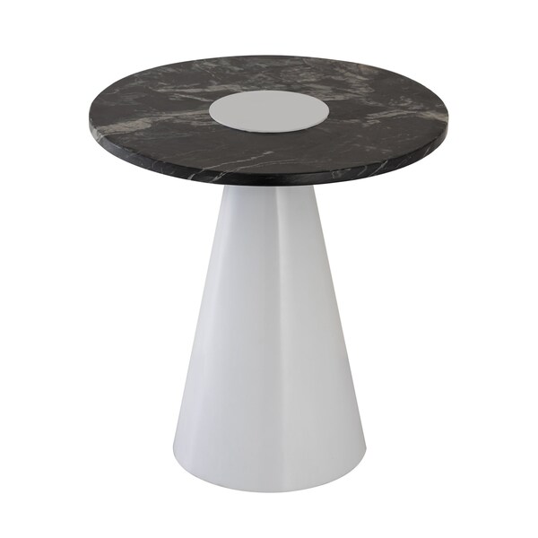 Accent Table, 17.75 In W, 17.75 In L, 18 In H, Metal Top